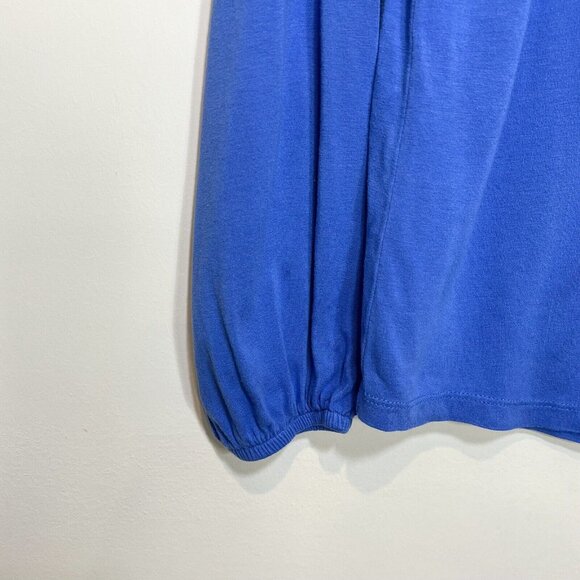 CHICO'S Top Size 1 Medium Periwinkle Cutout Ruffle Neck Womens Shirt Size‎ M - Picture 4 of 10